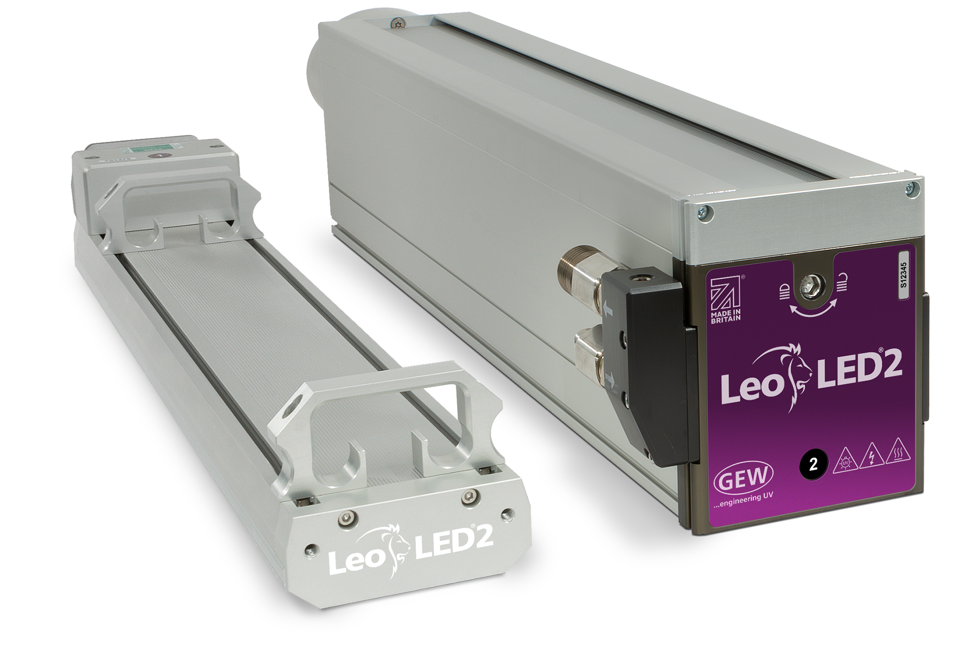 LeoLED2 est un système de polymérisation par LED UV nouvelle génération de GEW plus puissant, refroidi par eau et conçu pour les applications les plus difficiles, avec un rayonnement UV allant jusqu'à 44 W/cm².